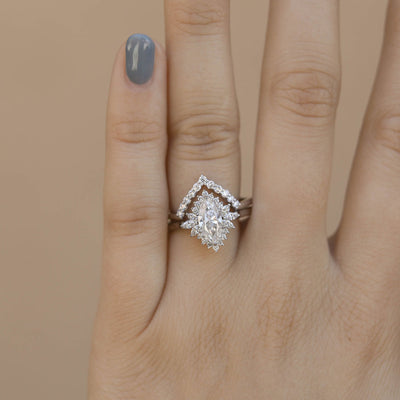 0.20ct Round Cut Moissanite Diamond Chevron Wedding Band