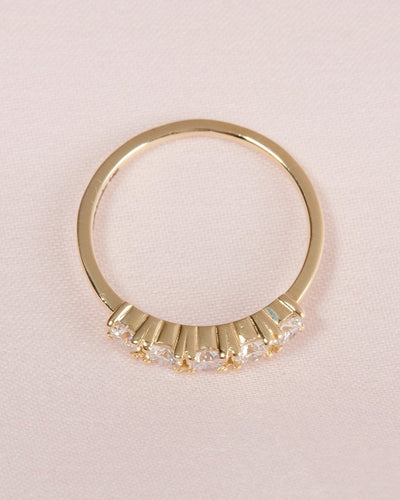 0.40CTW Round Brilliant Cut Half Eternity 5 Stone Wedding Band