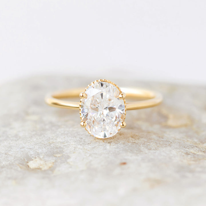 1.93CT Oval Cut Moissanite Engagement Ring