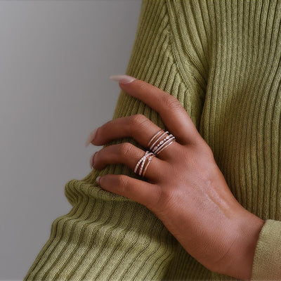 0.35CT Round Brilliant Cut Flexible Gift Wedding Band for Her