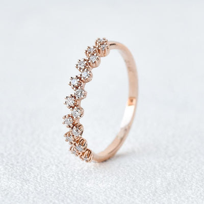 0.17CTW Round Brilliant Cut Unique Anniversary Wedding Band