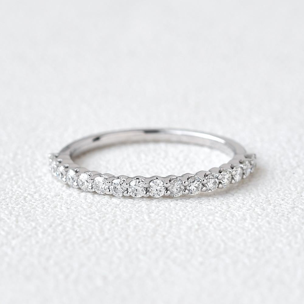 0.20CTW Round Brilliant Cut Half Eternity Perfect Moissanite Wedding Band