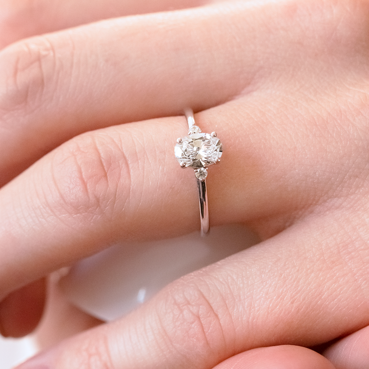 1.33CT Oval Cut Diamond Moissanite Engagement Ring