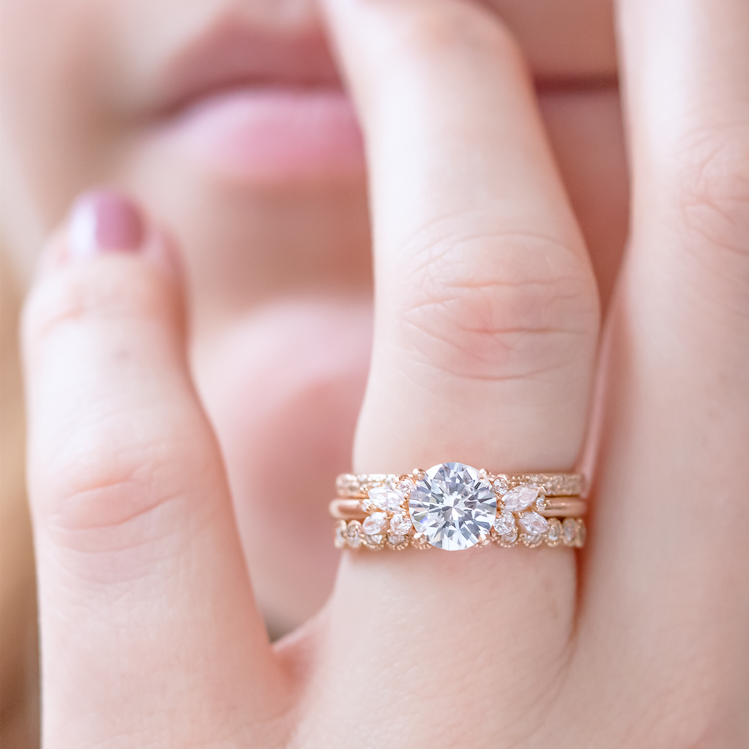 1 CT Round Cut Moissanite Engagement Ring