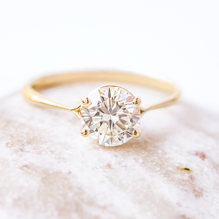1.20CT Round Cut Moissanite Engagement Ring