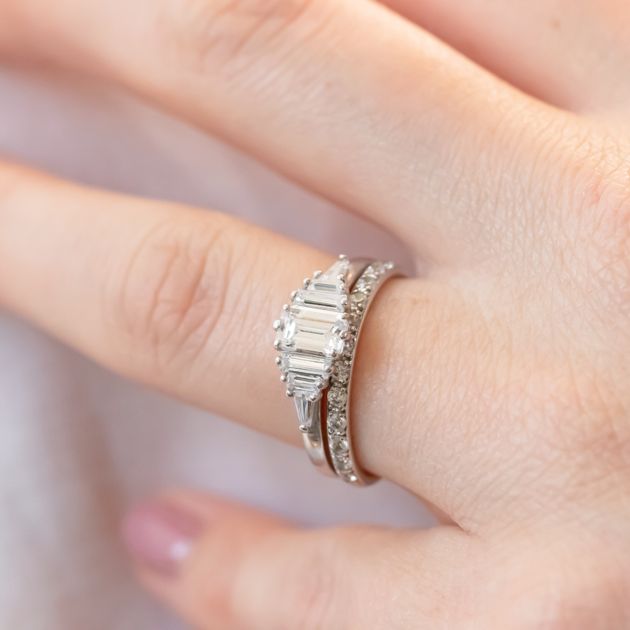 Round Brilliant  Cut Half Eternity Wedding Band