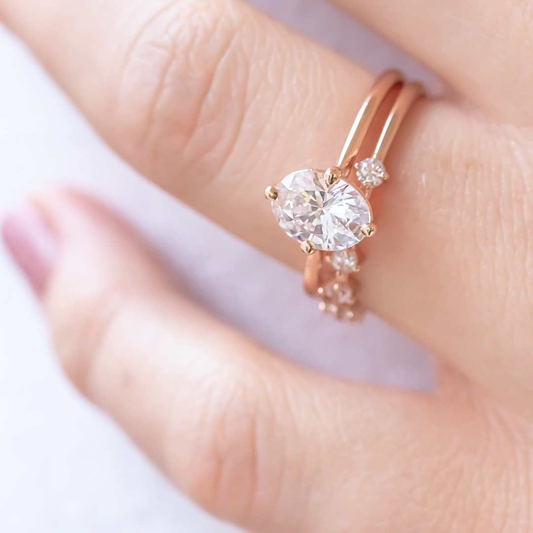 1.33CT Oval Cut Moissanite Engagement Ring