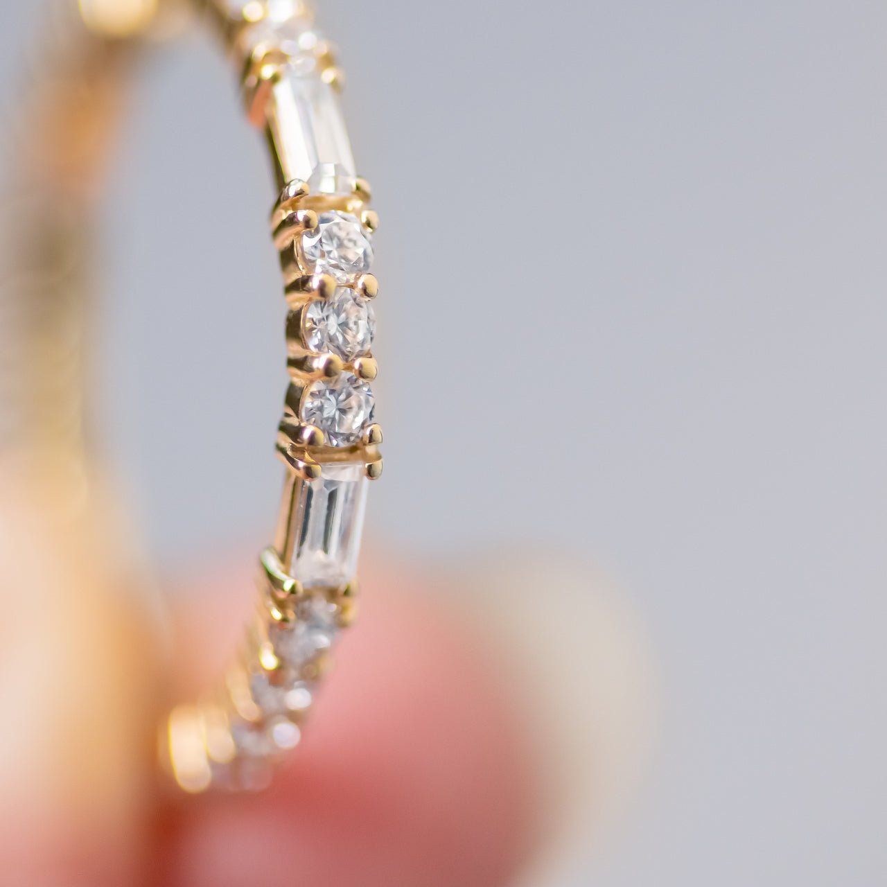 Round and Baguette Cut Full Eternity Wedding Band