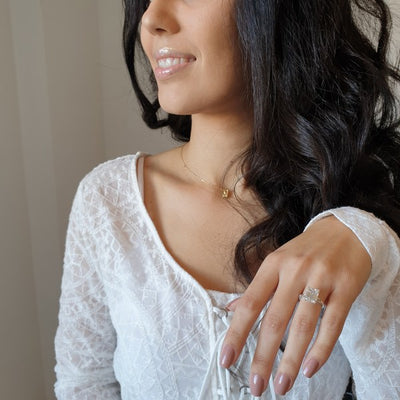 3.9 CT Emerald cut Diamond cathedral Engagement Moissanite Ring