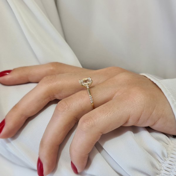 1.80CT Emerald Cut Diamond Moissanite Engagement Ring