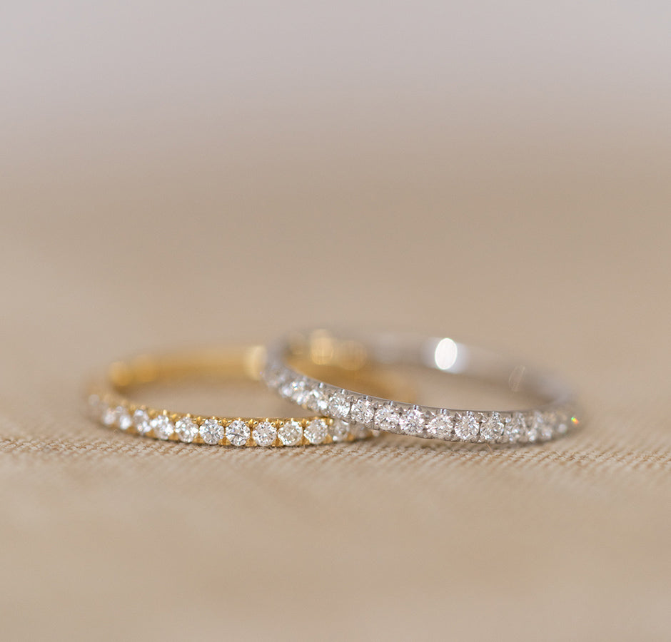 0.53ct Round Cut Moissanite Full Eternity Diamond Wedding Band