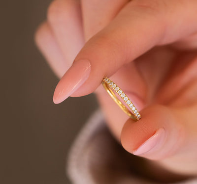 0.53ct Round Cut Moissanite Full Eternity Diamond Wedding Band