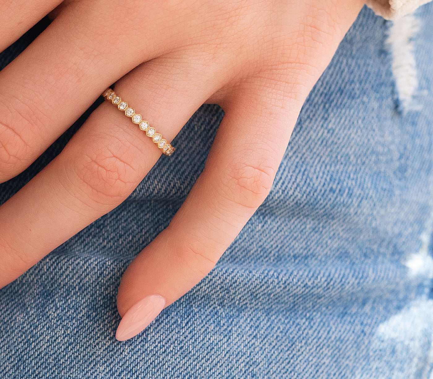 0.50ct Round Cut Full Eternity Moissanite Bezel Diamond Wedding Band