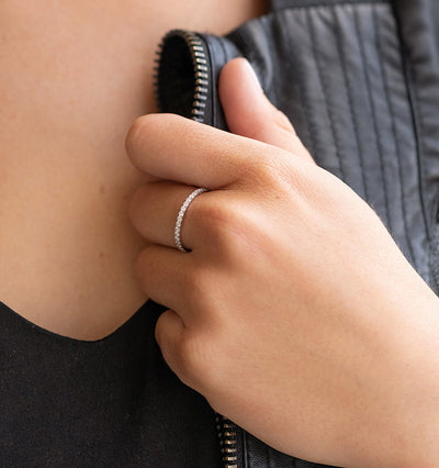 0.53ct Round Cut Moissanite Full Eternity Diamond Wedding Band