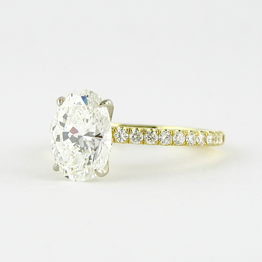 1.33CT Oval Cut Moissanite Engagement Ring in 14K Yellow Gold