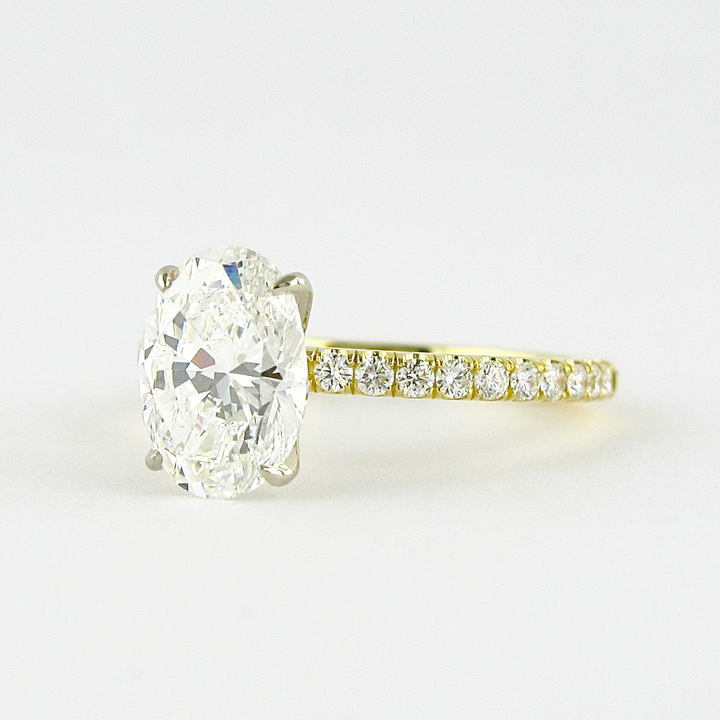 1.33CT Oval Cut Moissanite Engagement Ring in 14K Yellow Gold