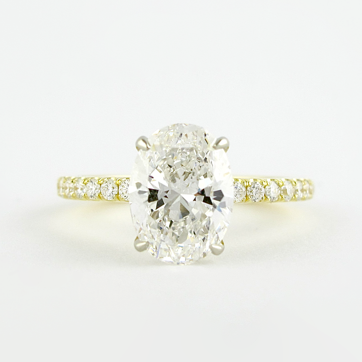 1.33CT Oval Cut Moissanite Engagement Ring in 14K Yellow Gold