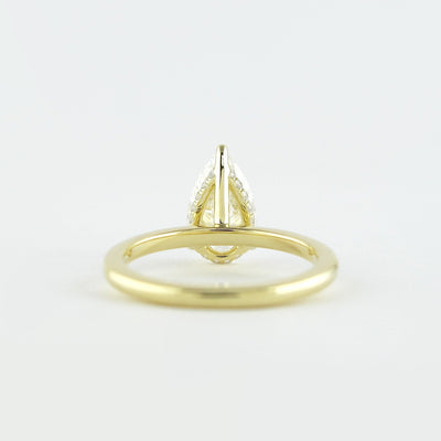 1.50CT Pear Cut Hidden Halo Moissanite Solitaire Engagement Ring