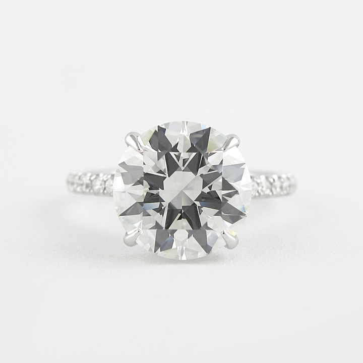 1.5 CT Round Cut Hidden Halo Moissanite Engagement Ring