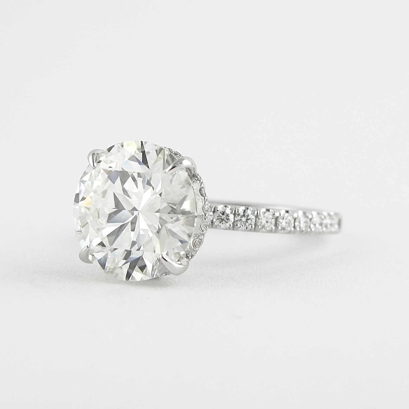 1.50CT Round Cut Hidden Halo Moissanite Diamond Engagement Ring