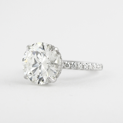 1.50CT Round Cut Hidden Halo Moissanite Diamond Engagement Ring