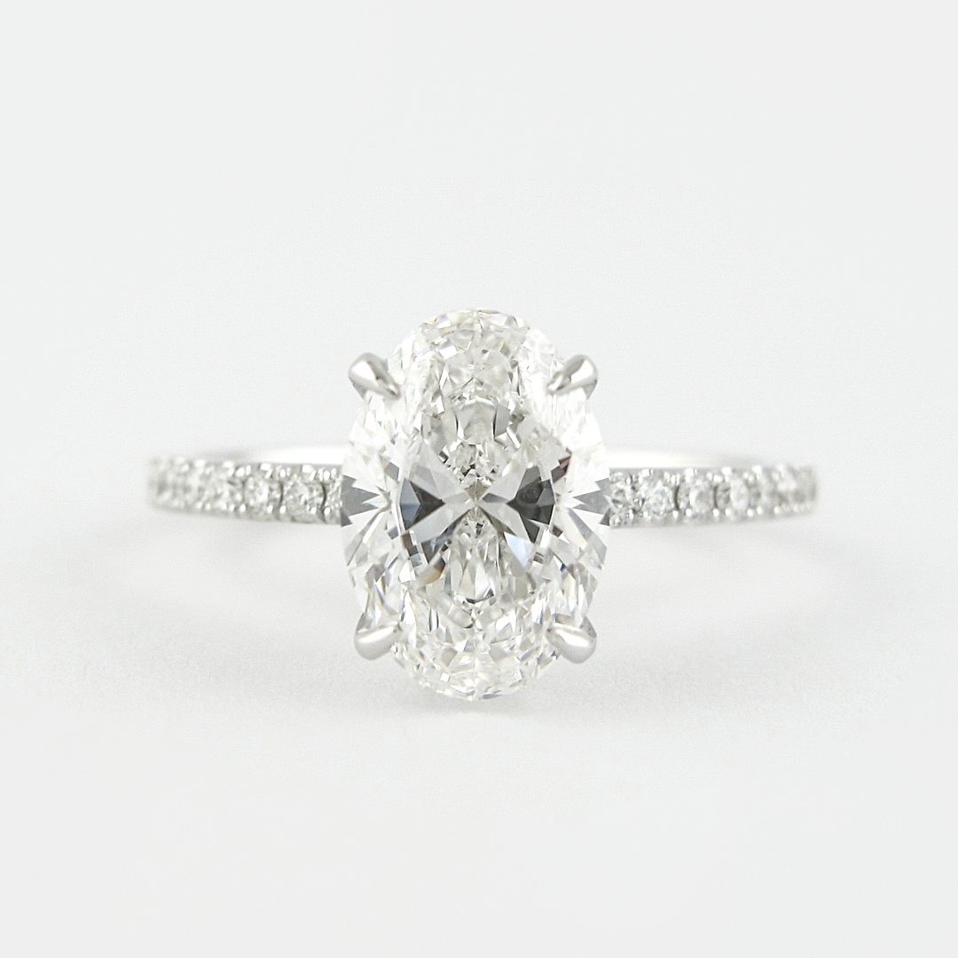 1.33CT Oval Cut Hidden Halo Moissanite Diamond Engagement Ring For Women