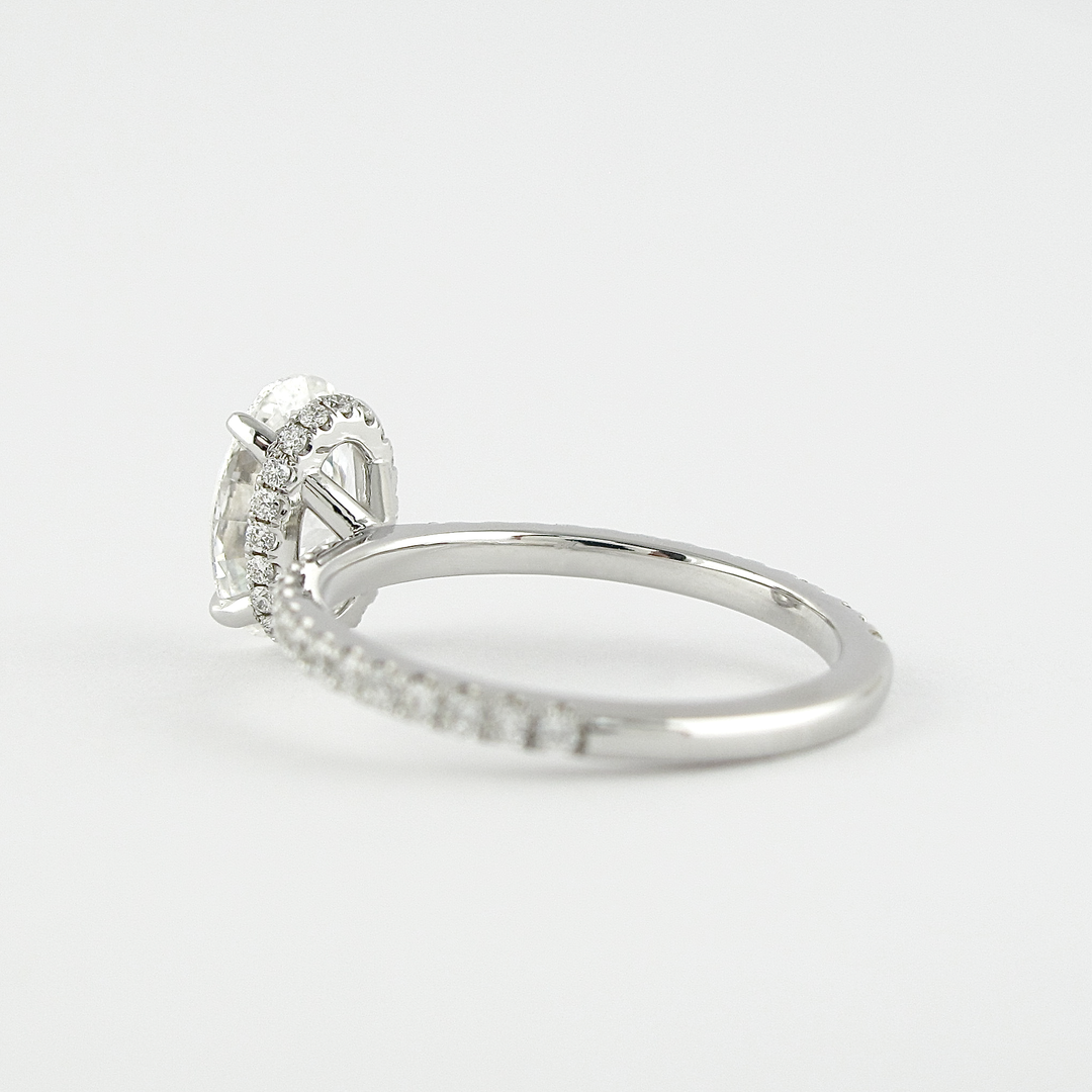 1.33CT Oval Cut Hidden Halo Moissanite Diamond Engagement Ring For Women