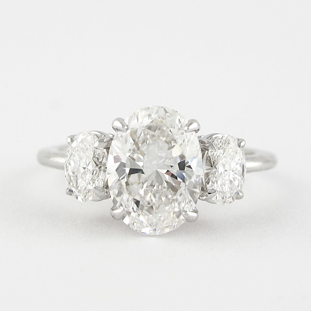 1.91CT Oval Cut Three Stone Moissanite Diamond Engagement Ring For Her