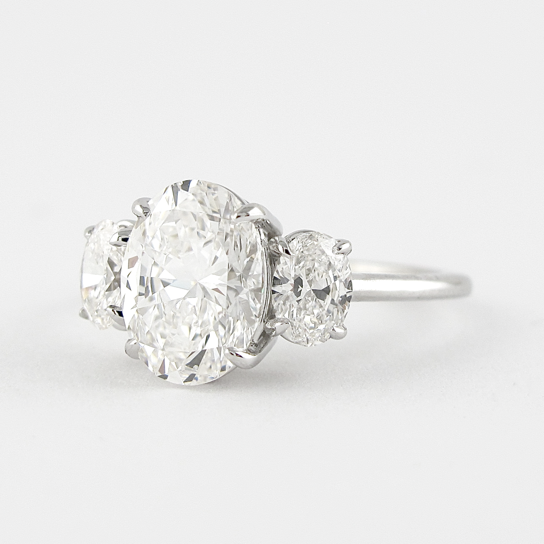 1.91CT Oval Cut Three Stone Moissanite Diamond Engagement Ring For Her