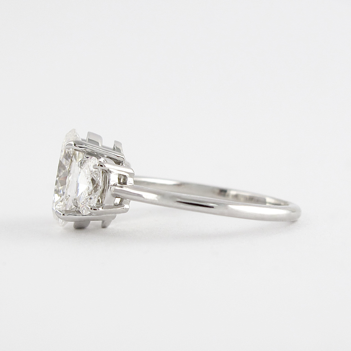 1.91CT Oval Cut Three Stone Moissanite Diamond Engagement Ring For Her
