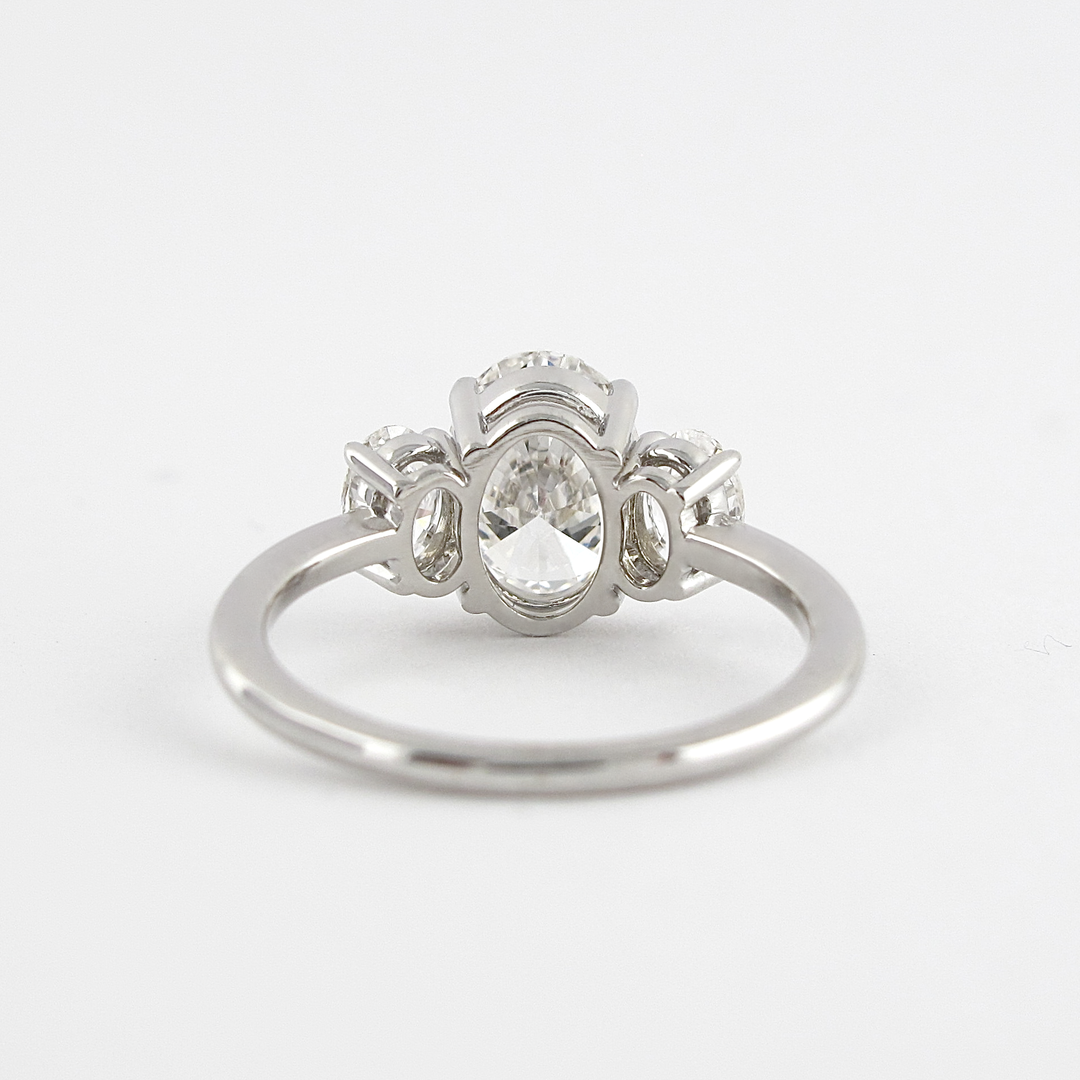 1.91CT Oval Cut Three Stone Moissanite Diamond Engagement Ring For Her