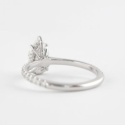 1.50CT Pear Cut Hidden Halo Moissanite Diamond Engagement Ring