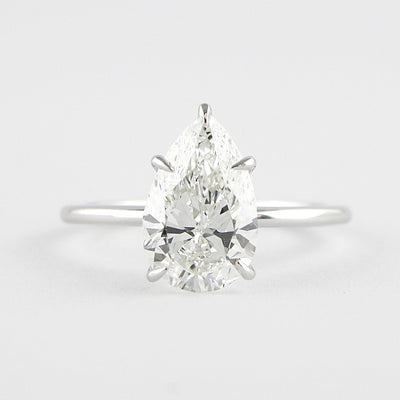 1.50CT Pear Cut 5 Prongs Moissanite Solitaire Engagement Ring