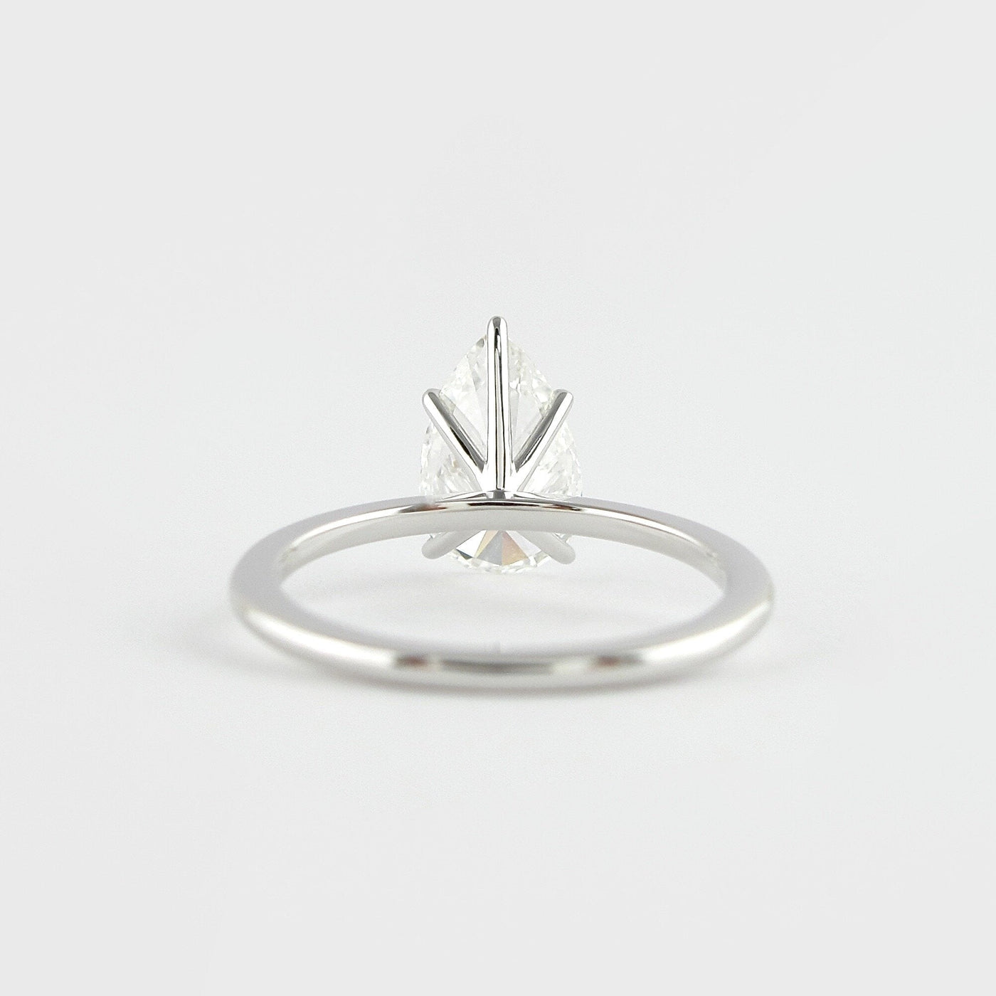 1.50CT Pear Cut 5 Prongs Moissanite Solitaire Engagement Ring