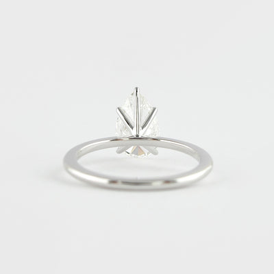1.50CT Pear Cut 5 Prongs Moissanite Solitaire Engagement Ring