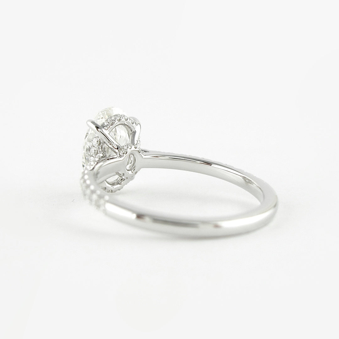 1.91CT Oval Cut Hidden Halo Four Prongs Moissanite Diamond Engagement Ring