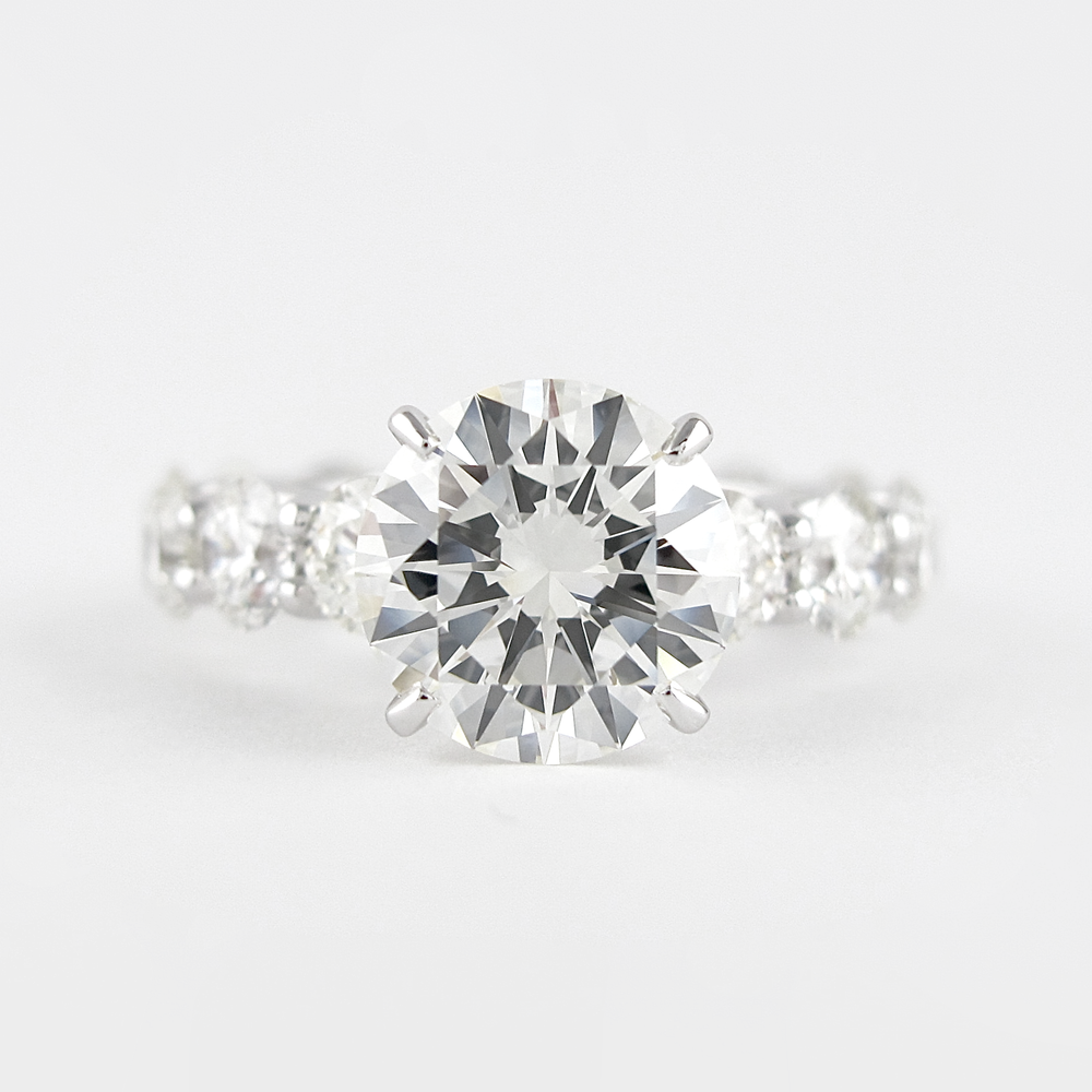 1.40CT Round Cut Moissanite Unique Engagement Ring