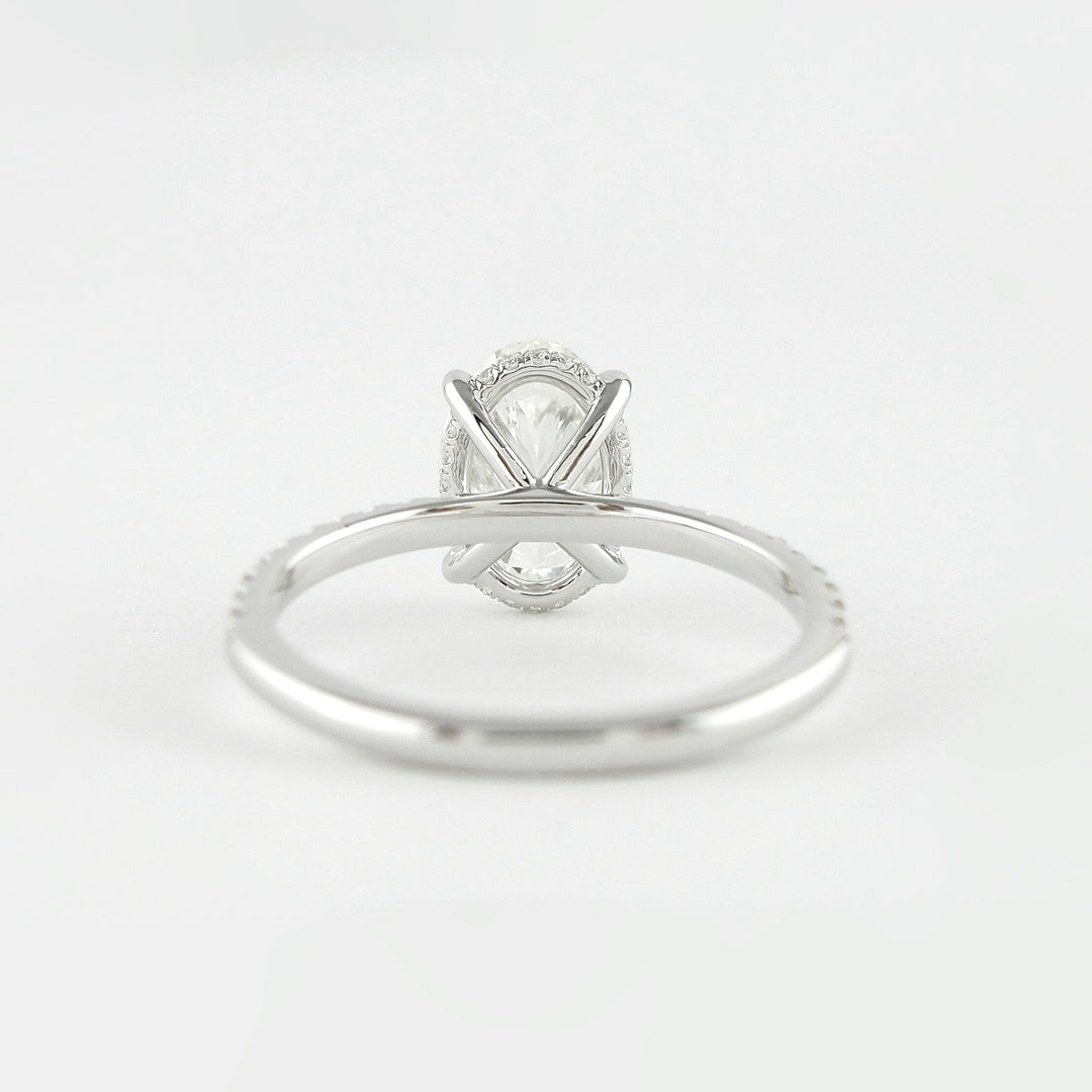 1.33CT Oval Cut Hidden Halo Moissanite Diamond Engagement Ring