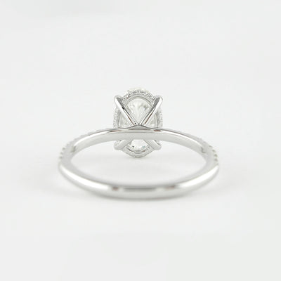 1.33CT Oval Cut Hidden Halo Moissanite Diamond Engagement Ring