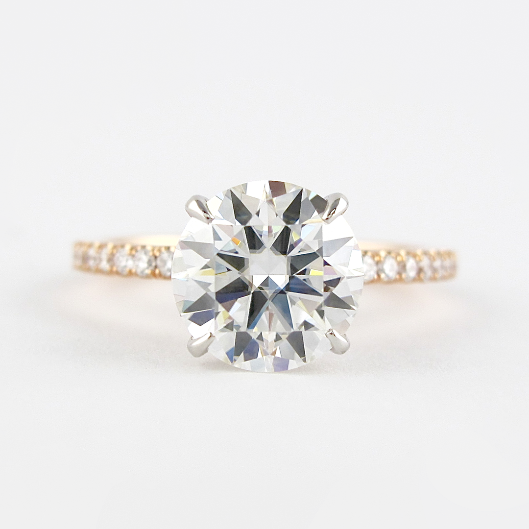 1.50CT Round Cut Hidden Halo 4 Prongs Moissanite Solitaire Engagement Ring