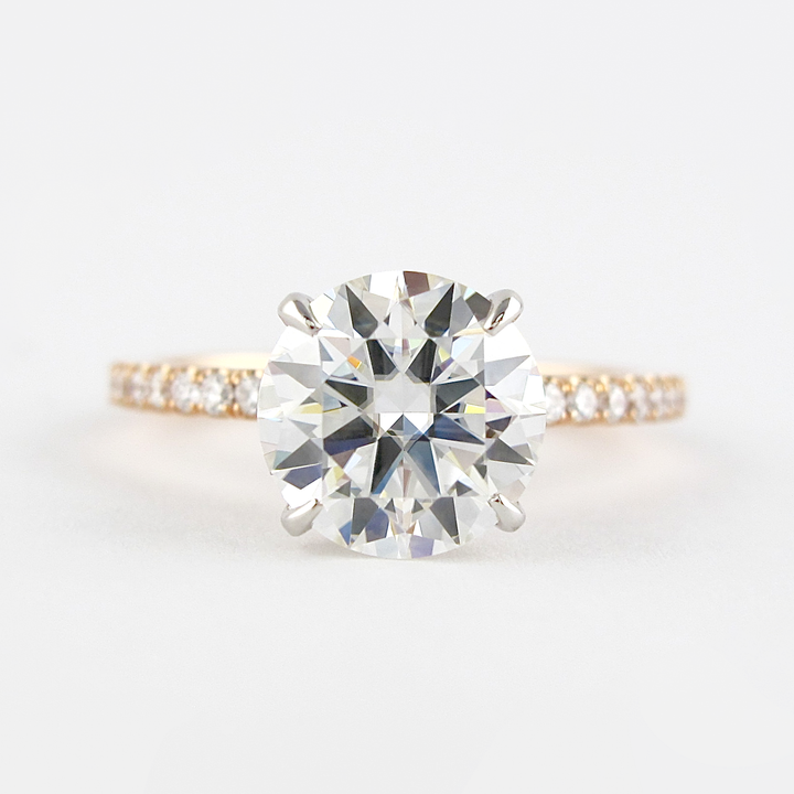 1.50CT Round Cut Hidden Halo 4 Prongs Moissanite Solitaire Engagement Ring