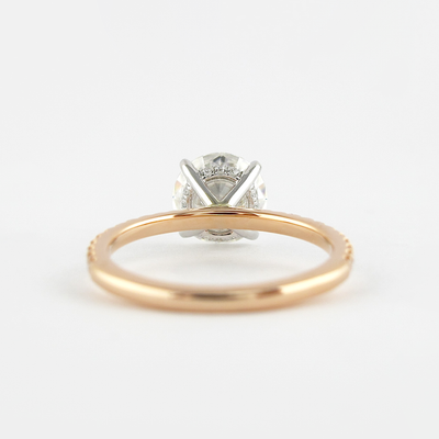 1.50CT Round Cut Hidden Halo 4 Prongs Moissanite Solitaire Engagement Ring