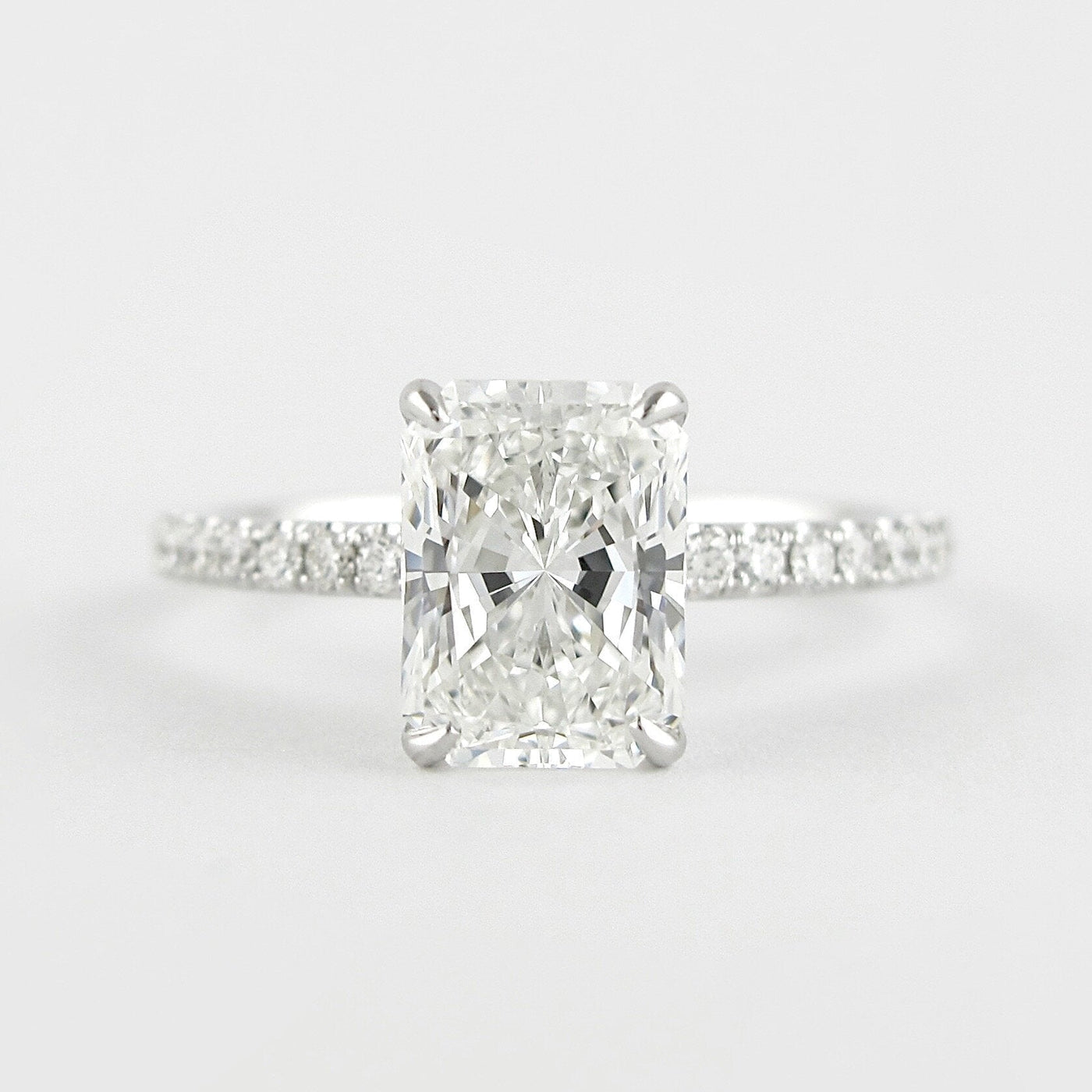 1.80CT Radiant Cut Pave Moissanite Diamond Engagement Ring For Women