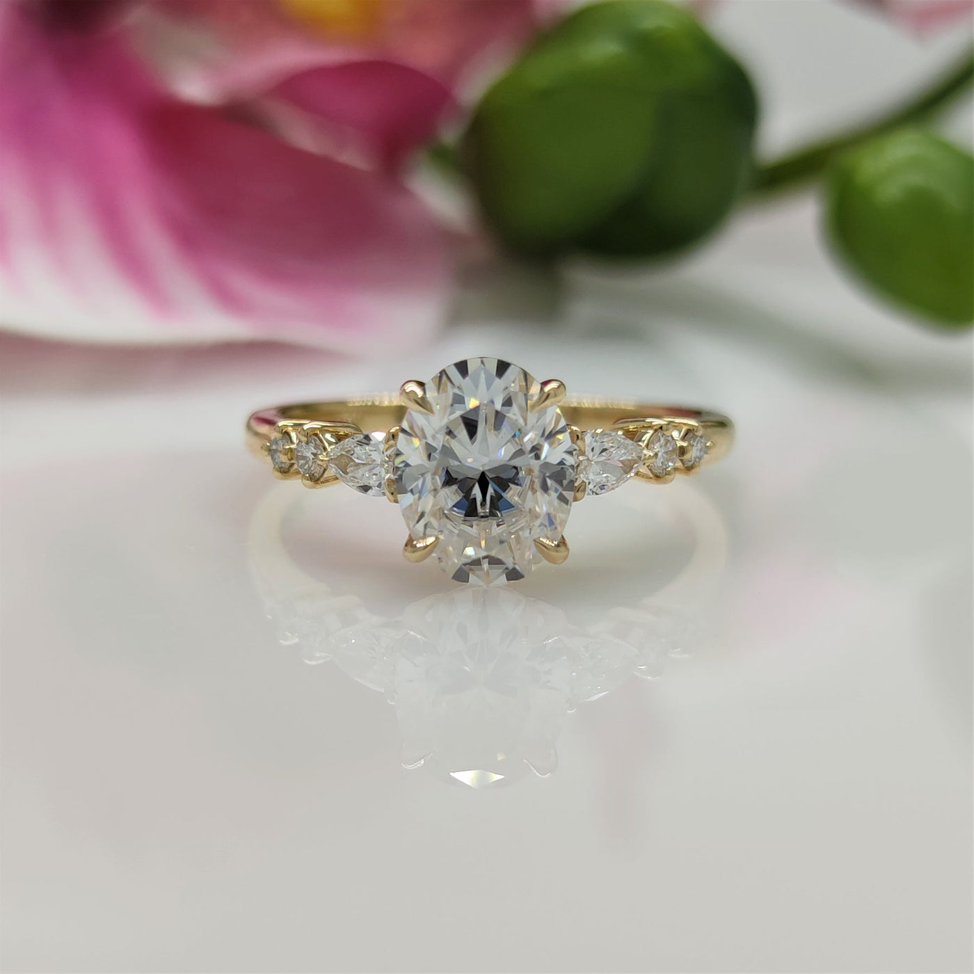 2.0ct Oval Cut Diamond Moissanite Engagement Ring