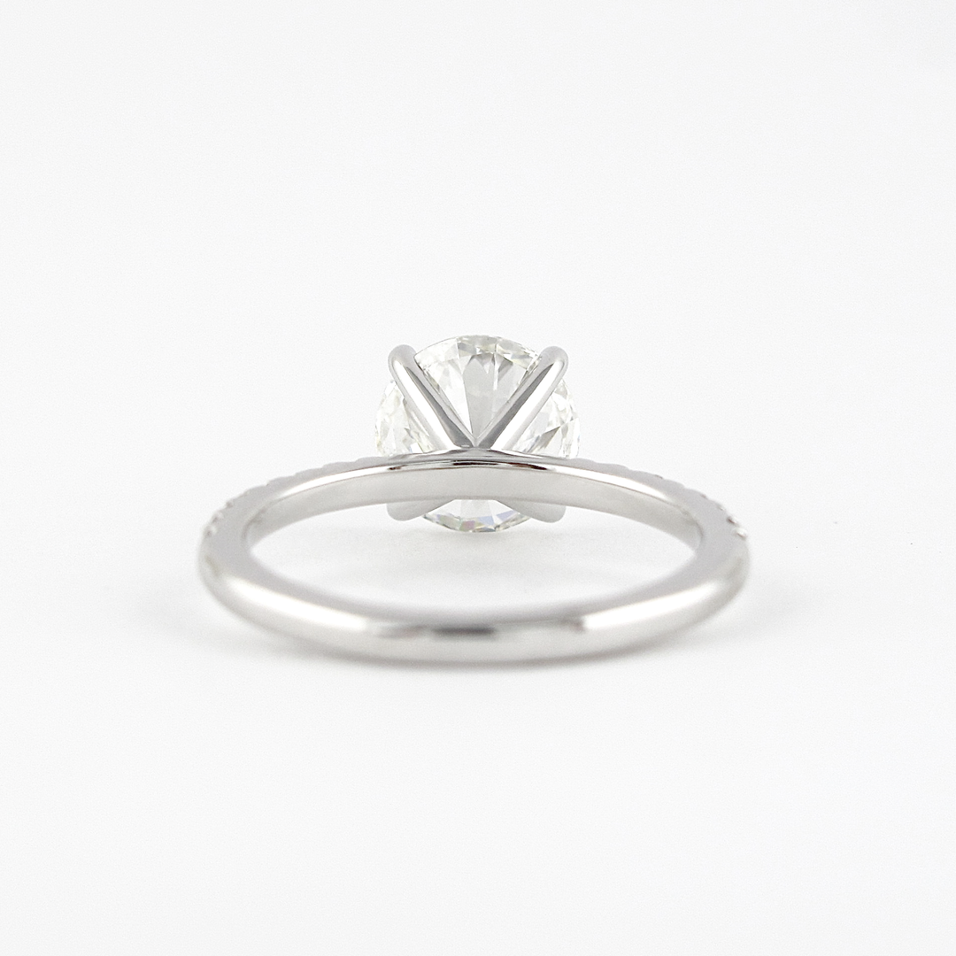 1.50CT Round Cut Pave Moissanite Diamond Engagement Ring