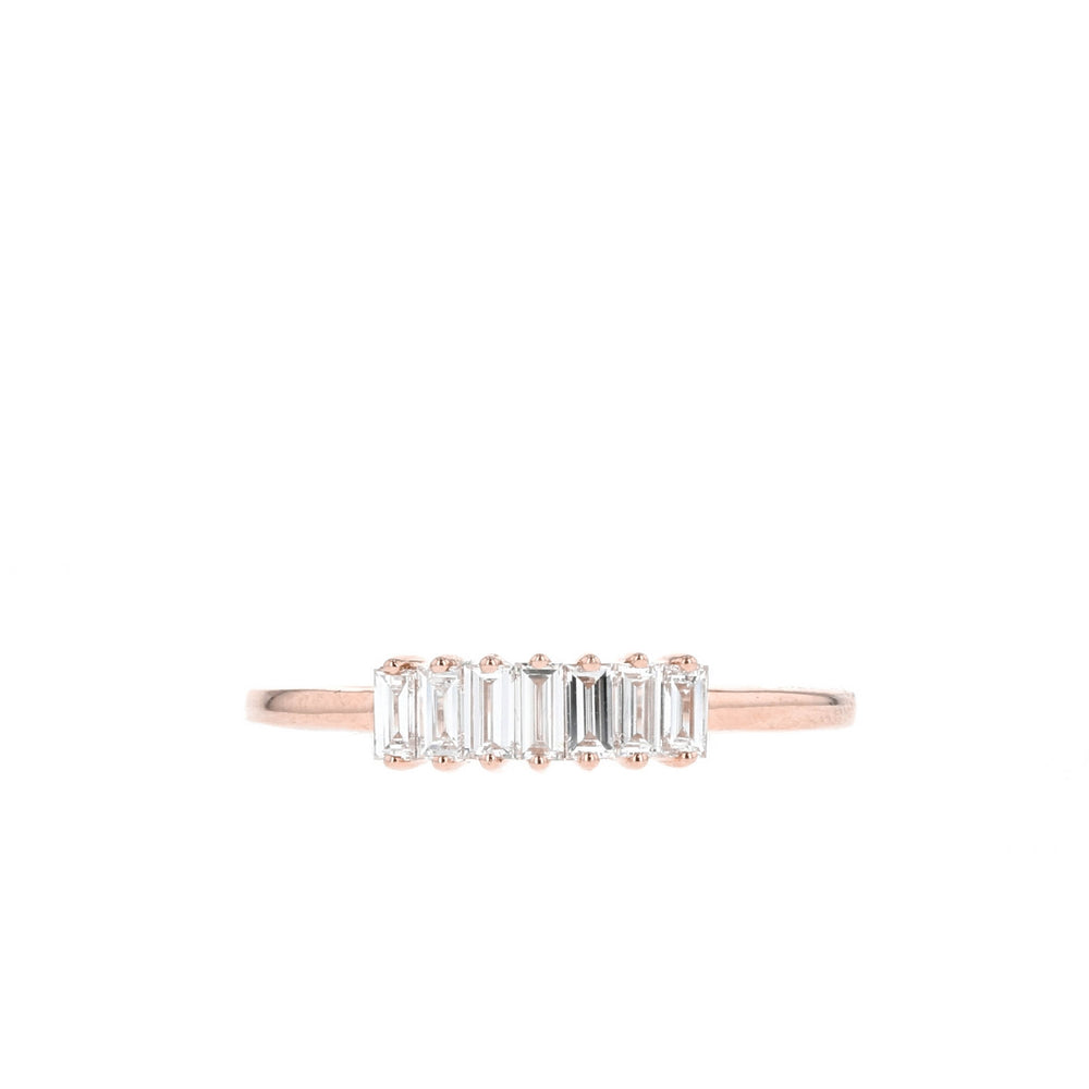 0.42CT Emerald Cut Moissanite Diamond Wedding Band