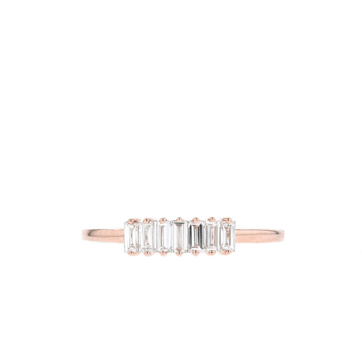 0.42CT Emerald Cut Moissanite Diamond Wedding Band