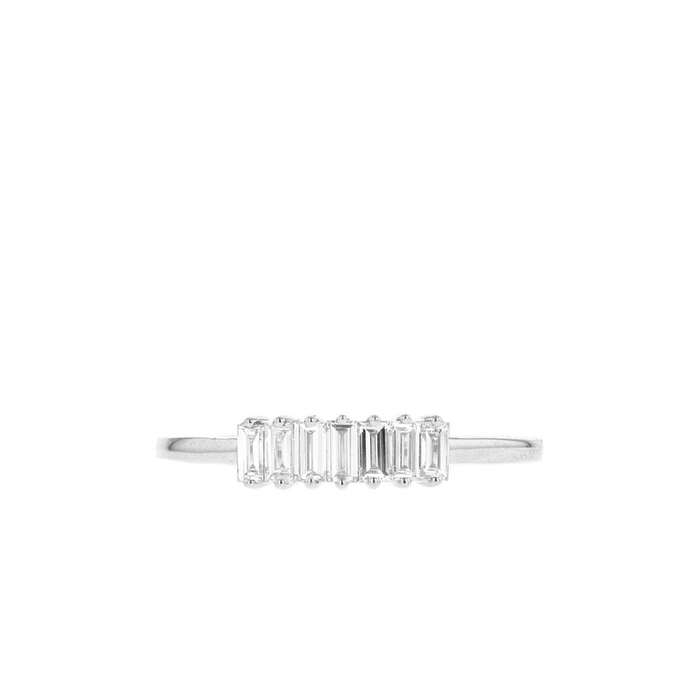 0.42CT Emerald Cut Moissanite Diamond Wedding Band