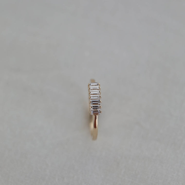 0.42CT Emerald Cut Moissanite Diamond Wedding Band