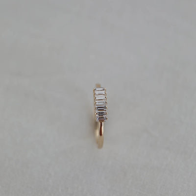 0.42CT Emerald Cut Moissanite Diamond Wedding Band